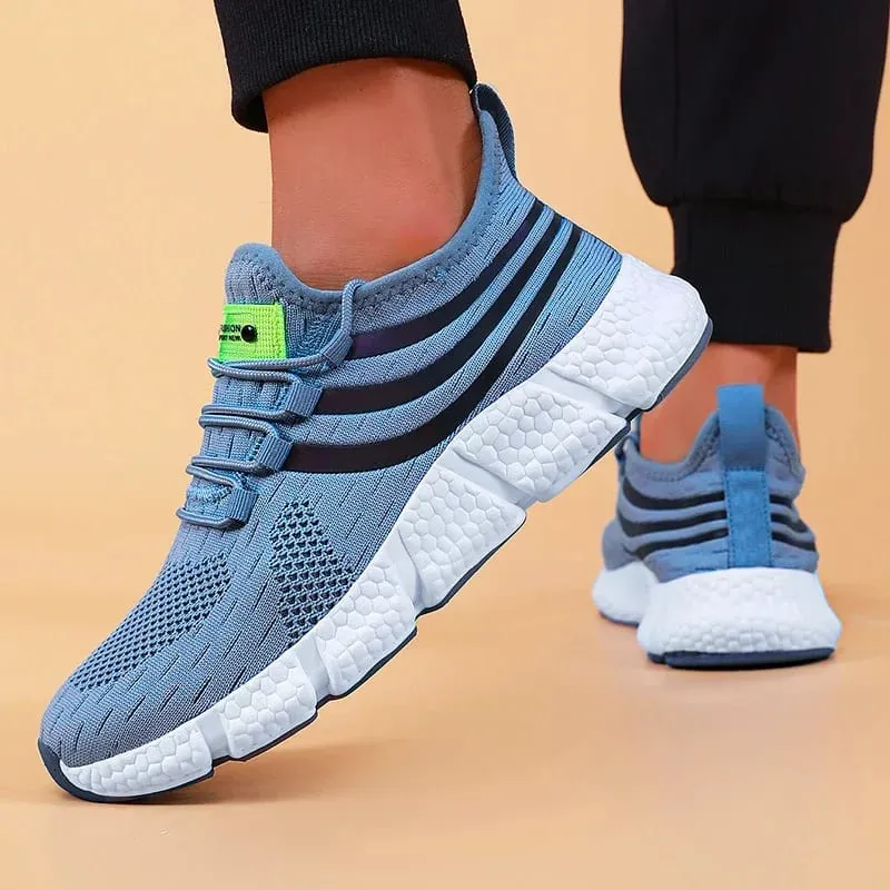 Comfortable Men's Running Shoes Summer Mesh Breathable Lightweight Outdoor Tennis Shoes Fashionable Versatile Balanced Sneakers