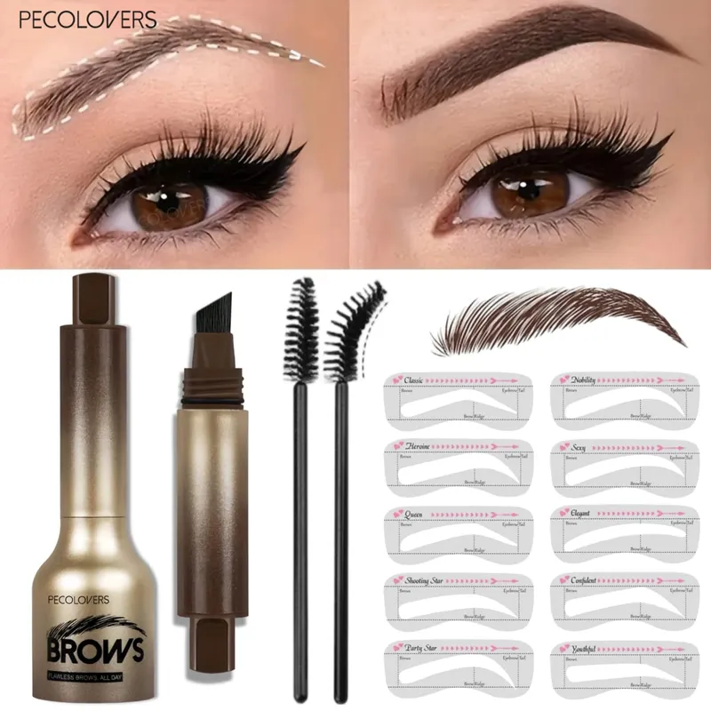 4 Pcs/SET Eyebrow Products Makeup 3 in 1 The Face Contouring Eyebrow Hairline Contour Fine Powder Soft Mist Brow Look — image 2