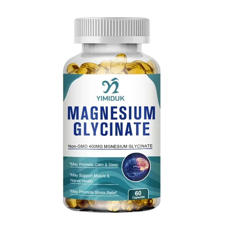 Yimiduk reines Magnesiumglycinat-Ergänzungsmittel mit Vitamin B6 zur Bekämpfung von Müdigkeitskrämpfen und zur Herzgesundheit reduziert Angstzustände. Vegan