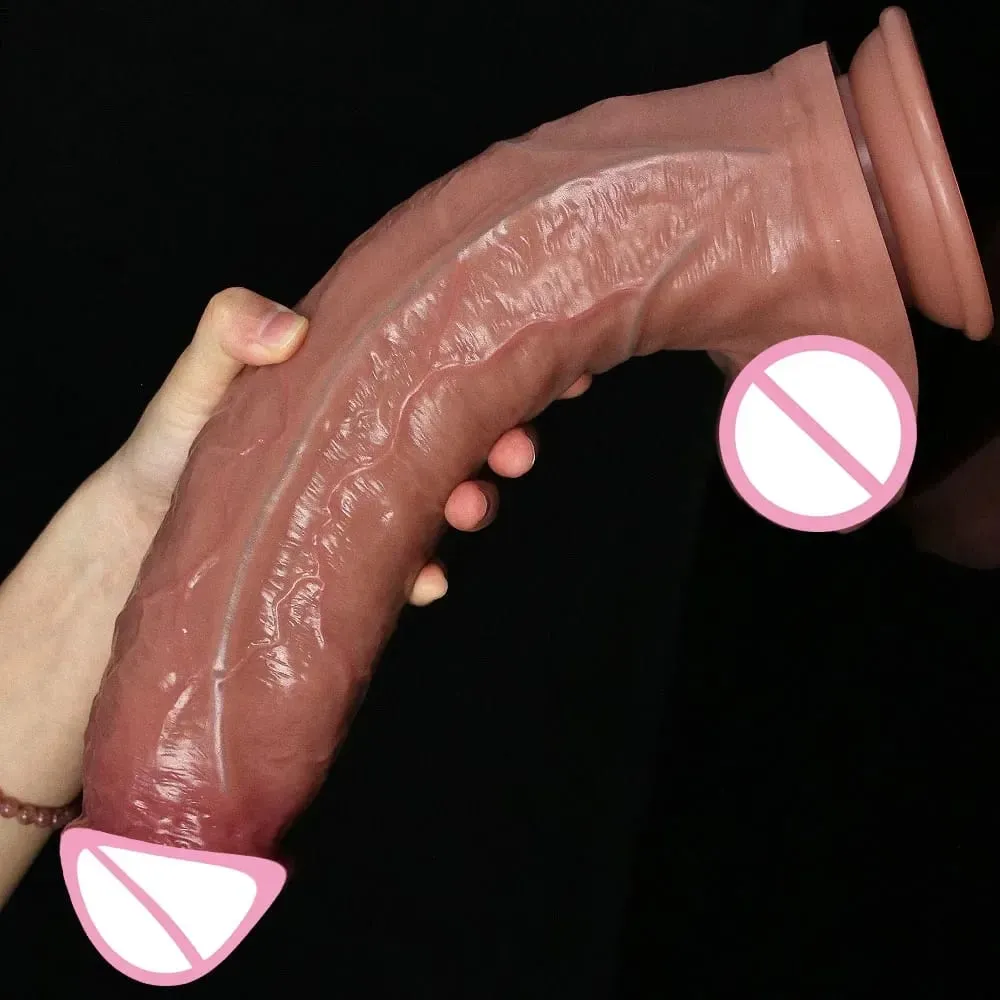 4 størrelser Realistisk blød stor dildo Dobbelt silikone sugekop penis par Onani Kæmpe pik Kvinde Mand Anal Voksen Sexlegetøj — image 3