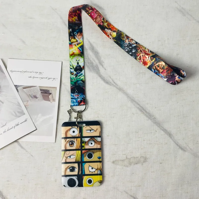 Anime Cartoon Credential Holder Keychains Neck Lanyard For Pass Card Anime Credit Card Holder Keychain Straps Wholesale