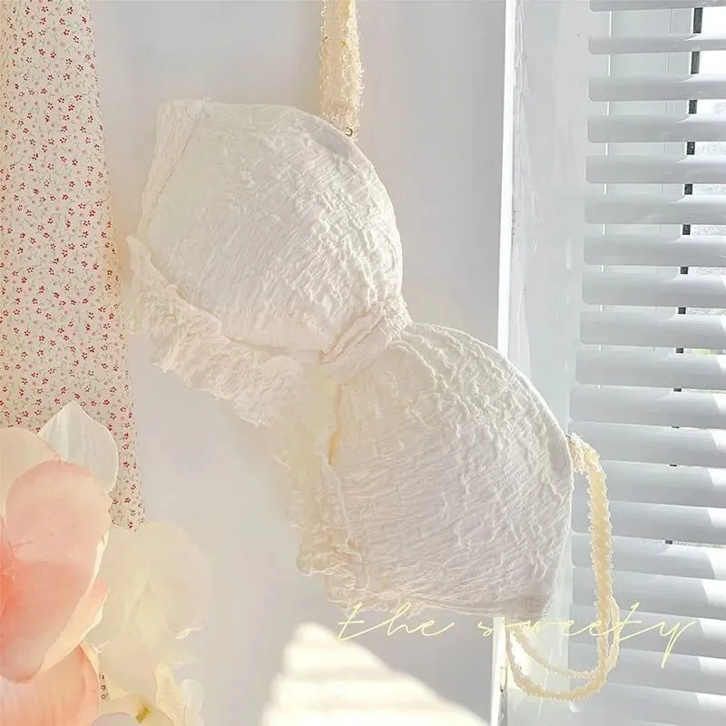 Pure Desire Lingerie Small Breasts Cute Lingerie Push-up Bra Set Students Comfortable No Underwire Anti-sag Not Empty Cup