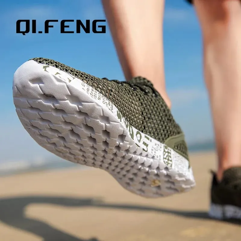 Men Aqua Shoes Summer Breathable Trekking Wading Beach Shoes Quick Drying Outdoor Fishing Wading Shoes Male Water Sneakers Light — image 2