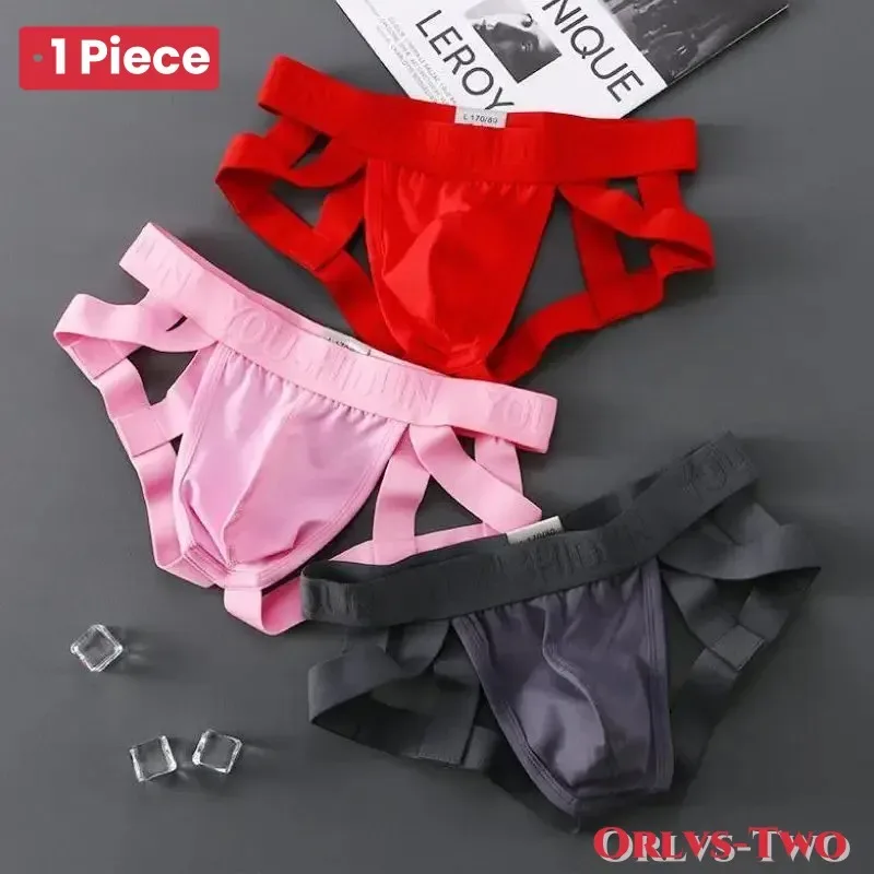 Men Sexy Underwear Jockstrap Thongs Cotton Briefs Dew Buttocks Underpants Bondage Panties Open Butt Male Lingerie G-String Thong — image 1