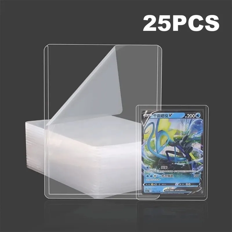 25-150pcs Hard Card Holdre ป้องกันฟิล์มแขนการ์ด Anti Scratch Protector Fit สำหรับ Yugioh Pokemon กีฬาเบสบอลการ์ด