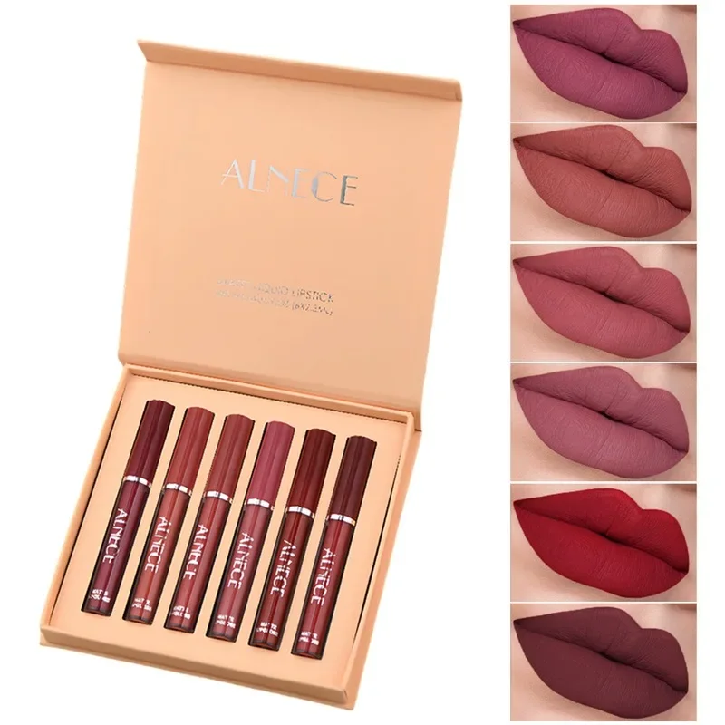 Combination Lipstick Set Makeup for Women Waterproof Long Lasting Cosmetics Matte Velvet Nude Color Lipstick Makeup Gift Box — image 12