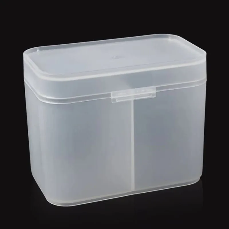 Cotton Pads Swab Nail Wipes Makeup Brushes Organizer Storage Box Holder Container Case Independent Double-Compartment
