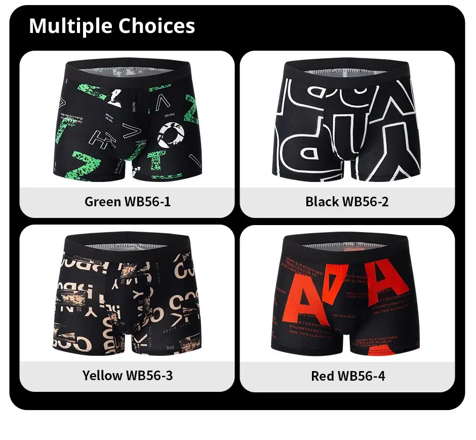 4-delig HERENMODUS Bedrukt ondergoed Ademende kruisboxers voor tieners Comfortabel grote maten ondergoed tot 6XL. — image 9