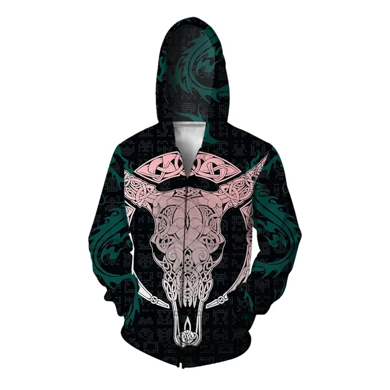 3D-printet Butterfly Eagle Wolf hættetrøje til mænd Dyr Dæmon Grafisk Sweatshirt Fritid Løs lynlås Pullover Komfortable hættetrøjer — image 5