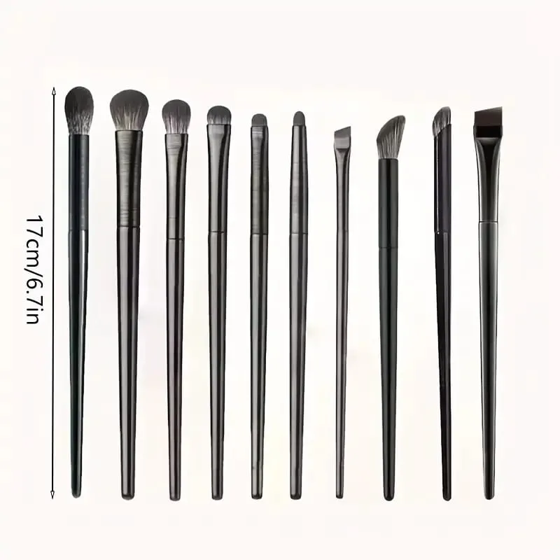 Soft Eye Shadow Brush 10 Piece Set of Eye Cosmetics Apply Eyeliner Pencil Blade Eye Detail Small Makeup Brush — image 5