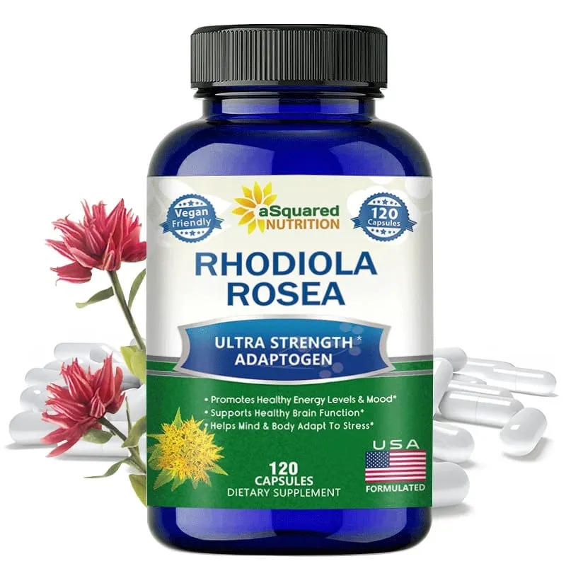 Rhodiola Rosea Max Supplement - 120 Capsules - Golden Root Herb for Stress Relief Mood Focus and Energy 1000 mg — image 1