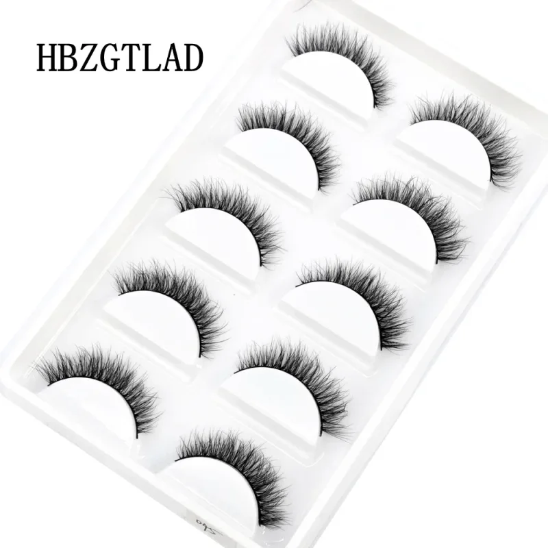 5Pairs Handmade Mink Lashes Short False Eyelashes Dense Natural Long Messy Eye Lashes Reusable Stage Makeup Eyelashes — image 19