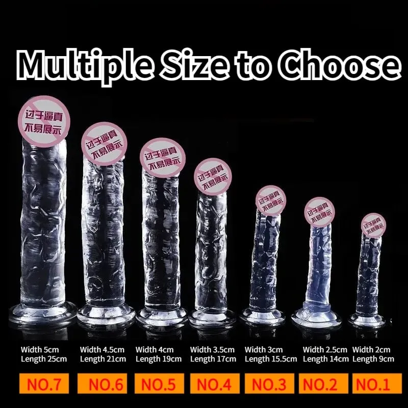 Transparent Eggless Fake Penis Soft Realistic Fake Dick Penis Sucker Butt Plug Sex Toys for Couples Vagina Anal Sex Toys Dildo — image 2