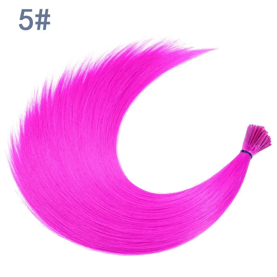 50 Helai/Pek Sintetik Berwarna I-Tip Stick Sambungan Rambut Rambut Lurus 16 Inci Untuk Wanita Alat Rambut Gentian Suhu Tinggi — image 13