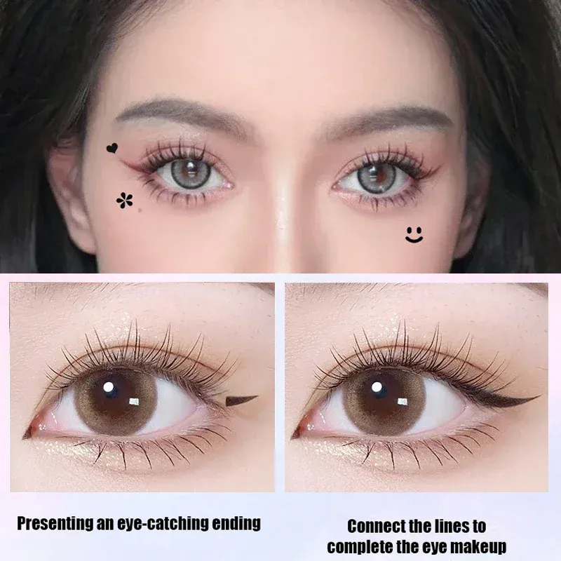 Moon Flower Star Eyeliner Stamp Pen 2IN1 Black Liquid Eye Liner Pencil Love Heart Triangle Waterproof Quick Dry Makeup Cosmetic