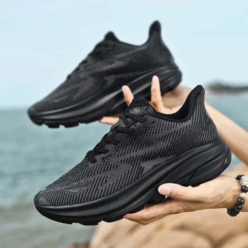 Men's Lightweight Casual Sneakers Breathable Chunky Sole Male Carbon Plate Marathon Sports Running Shoes Athletic Nonskid