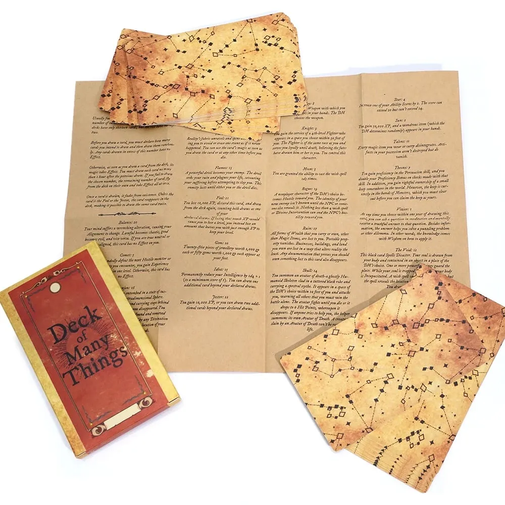 Deck of Many Things Vellum Style 12X7cm Size Inspired Adventures Fantasy Roleplay Tabletop RPG Accessories with Illustrated Card — image 3