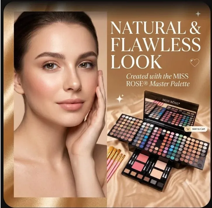 All‑in‑One Makeup Palette Pigmented Matte Shimmer Eyeshadow Blush Contour Kit Full Cosmetic Set for Beginners & Makeup Artists — image 1