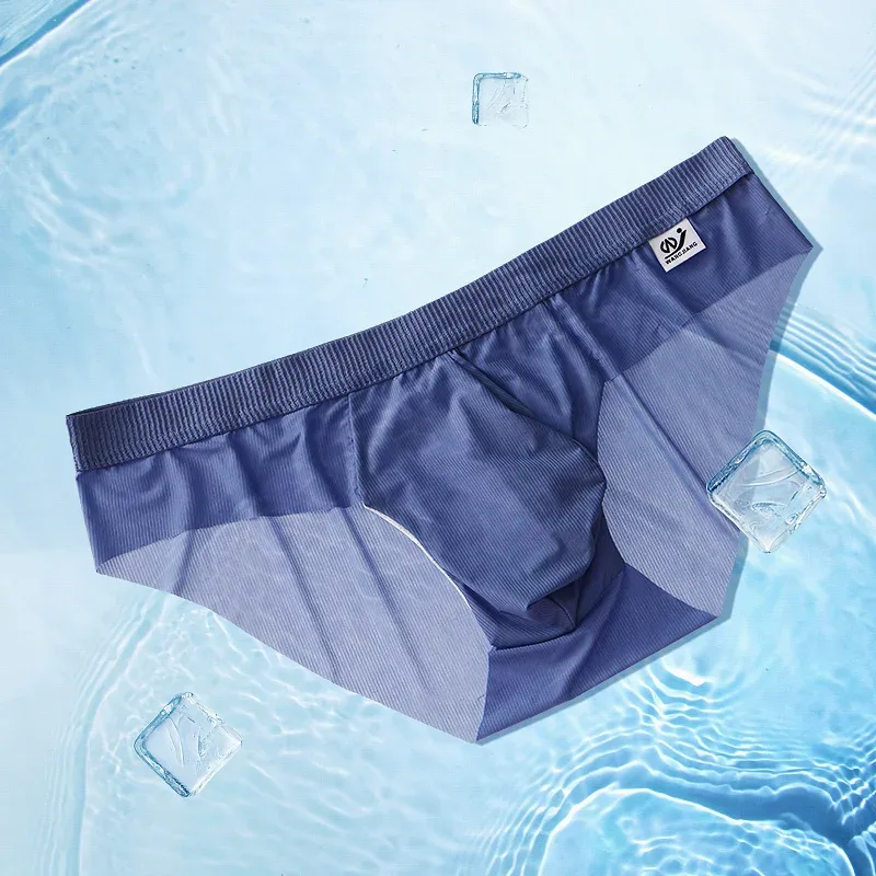 New Arrival Men's Briefs Ice Silk Underwear Seamless Breathable Low Waist Panties Shorts — image 7
