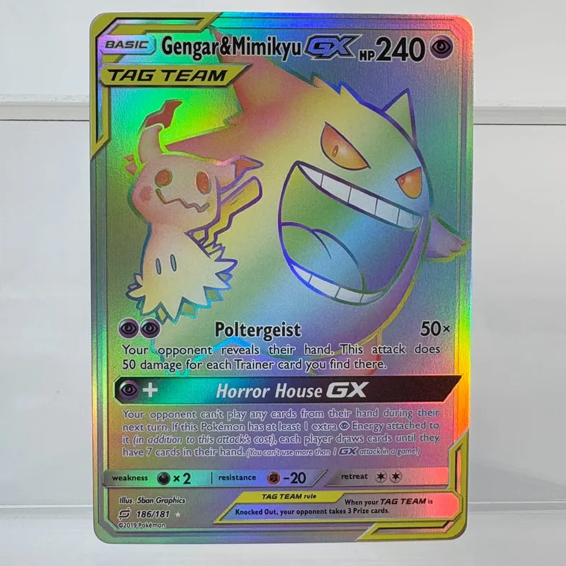 PKM Foil Proxy Card GENGAR&MIMIKYU GX DARK GENGAR Hobbies Game Collection Battle The best gift PTCG Card — image 3