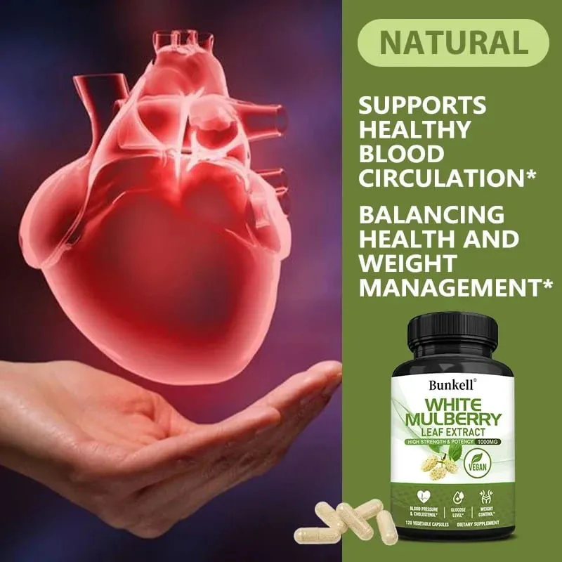 White Mulberry Leaf Extract 1000mg - 120 Capsules White Mulberry Leaf Non-GMO Gluten-Free Supplement High Strength & Potency — image 3