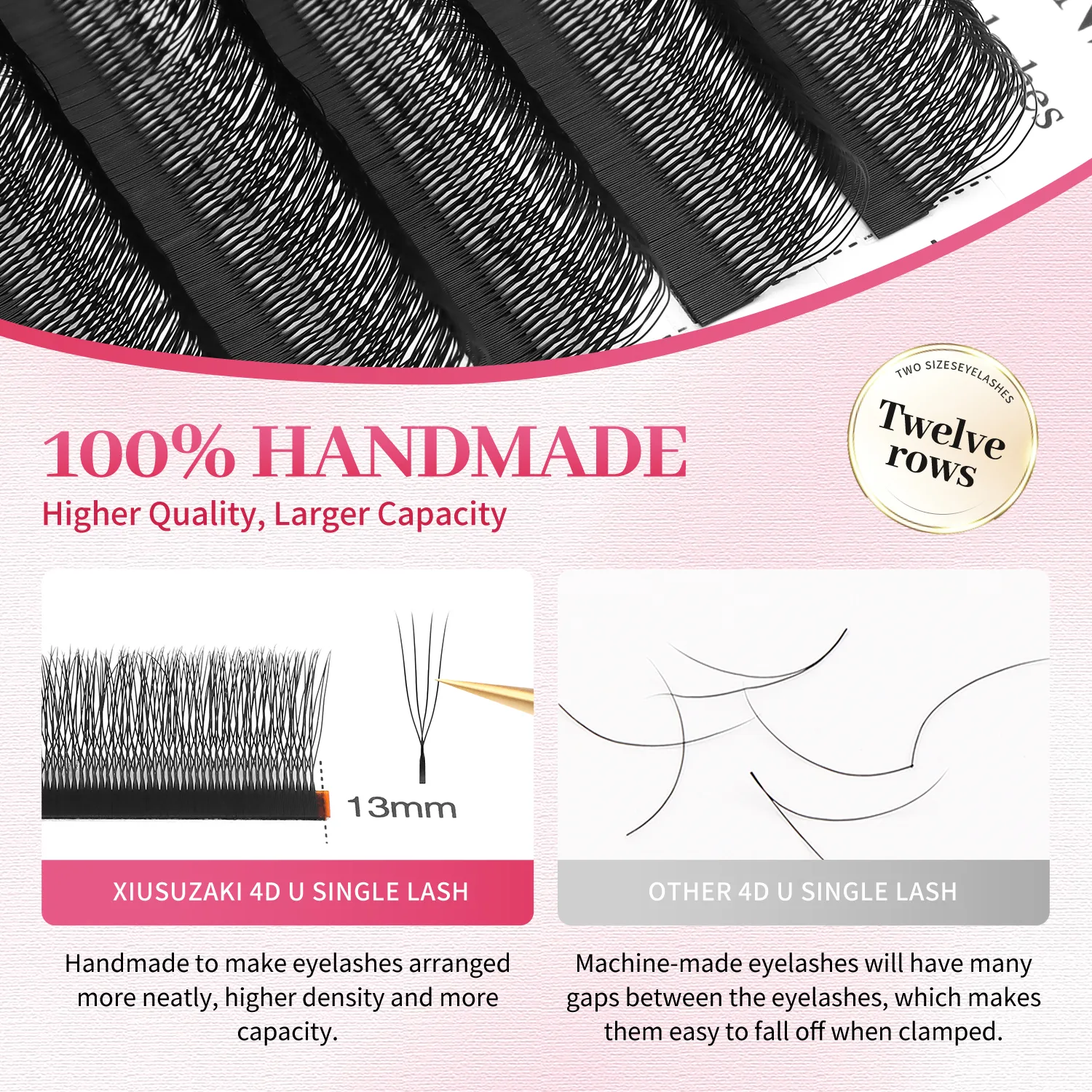 U-vormige 4D Wimpers Extensies Matzwarte U 4D Wimpers Premade Fans Volume Valse Wimpers Groothandel Leveranciers Winkel
