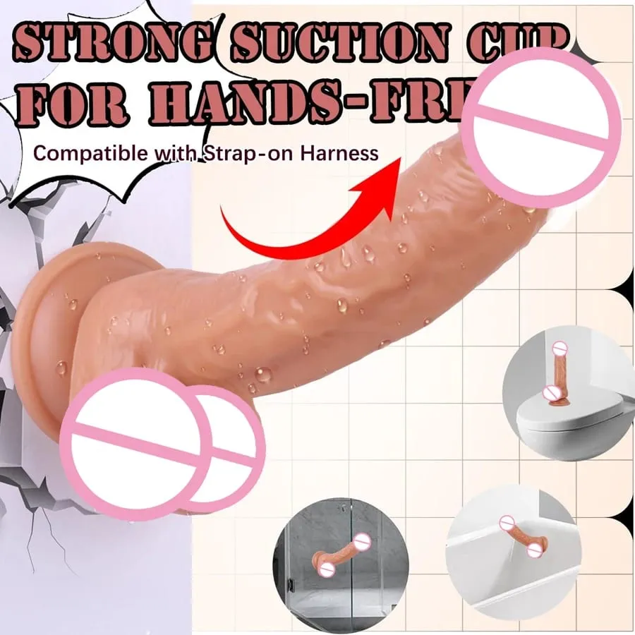 Dildo Lembut yang realistik dengan Cawan Sedutan Kuat Melancap Mainan Seks Dildo G-spot Besar Sesuai untuk Wanita dan Pasangan Perangsang Dubur Faraj Dewasa Mainan Seks Dewasa untuk Wanita Dildo Erotik Palam Dubur Zakar Lelaki Lelaki Zakar Permainan Dewasa Permulaan Dil Dubur