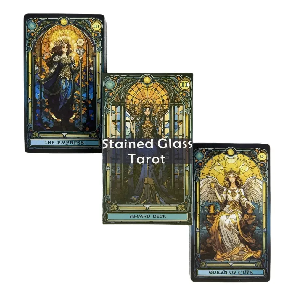 Stanined Glass Tarot Cards A 78 Deck For Beginners Deck Oracle English Visions Divination Edition Borad Deck Playing Games — image 3
