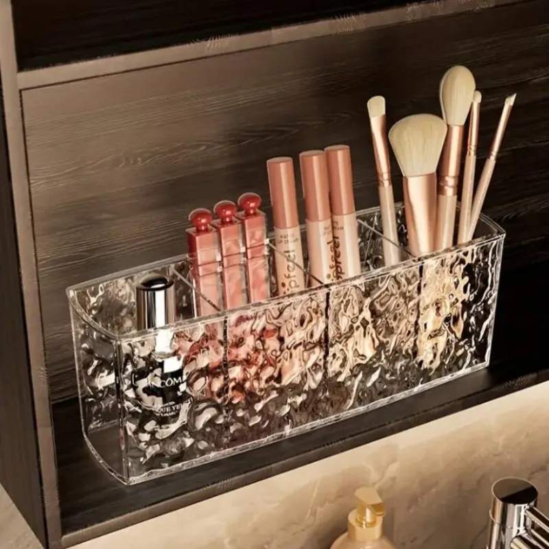 4 Holes Acrylic Cosmetic Makeup Storage Box Transparent Lipstick Brushes Eyebrow Pencil Organizer Large-Capacity Make Up Tools