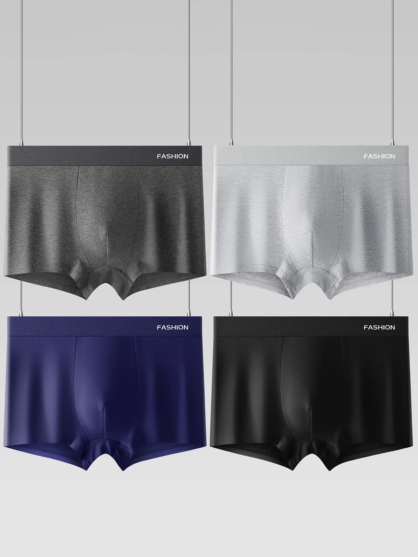 4-pack of Men's Underwear, Soft, Breathable, Comfortable and Loose, Trendy, Fashionable and Highly Elastic Boys' Boxer Briefs Shorts — image 7