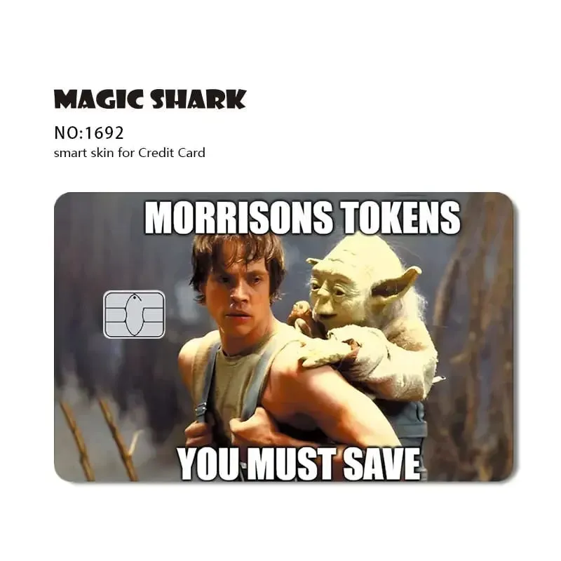 100% New Arrival Conch Money Bow Anime Speend or Save Meme Credit Card Film Debit Card Sticker Skin — image 9