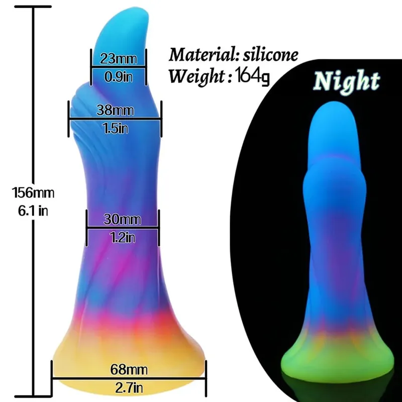 Sumbat Anal Bercahaya Malam Realistis Dildo Naga Monster Bercahaya untuk Wanita Pria Penyumbat Pantat Seksi Bentuk Anjing Mainan Seks untuk Pasangan — image 18