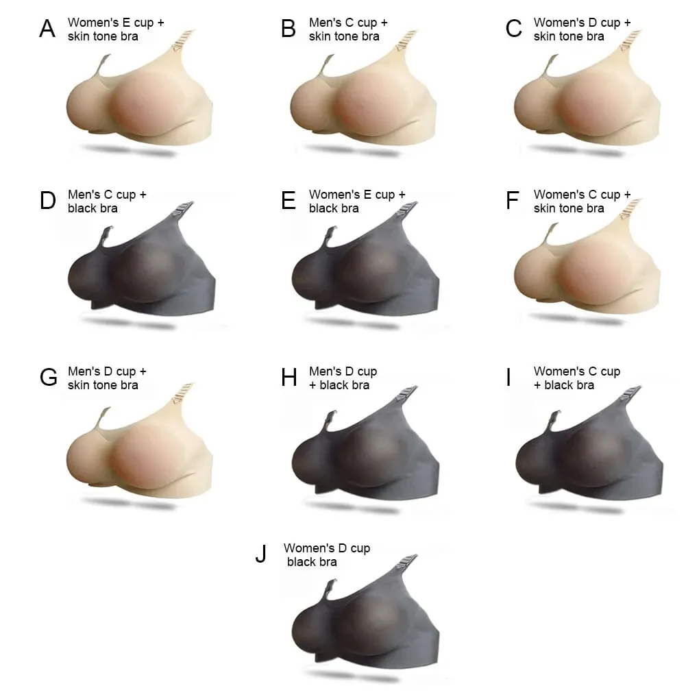 Breast Forms Lightweight Fake Boobs lifelike Prosthesis Bra 500-1400g Skin Friendly A-D Cup Bra novelty Costume — image 6