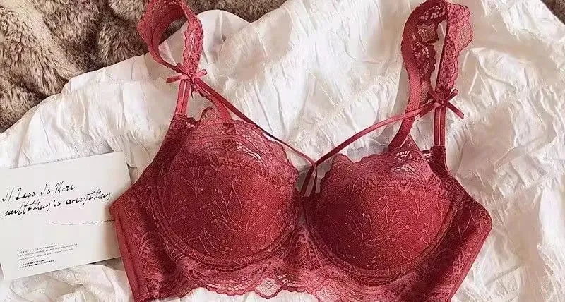 Adjustable Lace Bralette for Small Chest Bra Set Removable Straps & Thin Padding Soft Wire Comfort Muslim Girls Underwear — image 11
