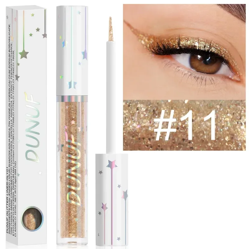 Shiny Liquid Eyeliner Pen Black Glitter Pigment Eye Liner Ultra-fine Quick-dry Waterproof Non-smudge Eyes Makeup Cosmetics