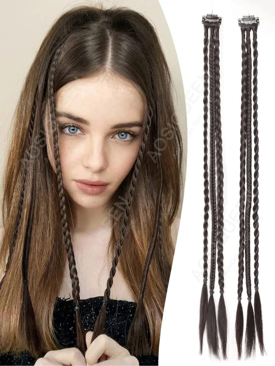 Synthetic 1/2pcs Braid Wig With Strong BB Clip Lightweight Box Braid Ponytail Hair Piece for Women