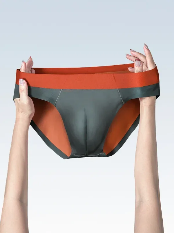 Men's ice silk seamless underwear men breathable briefs summer thin boys sports low waist short shorts head — image 11