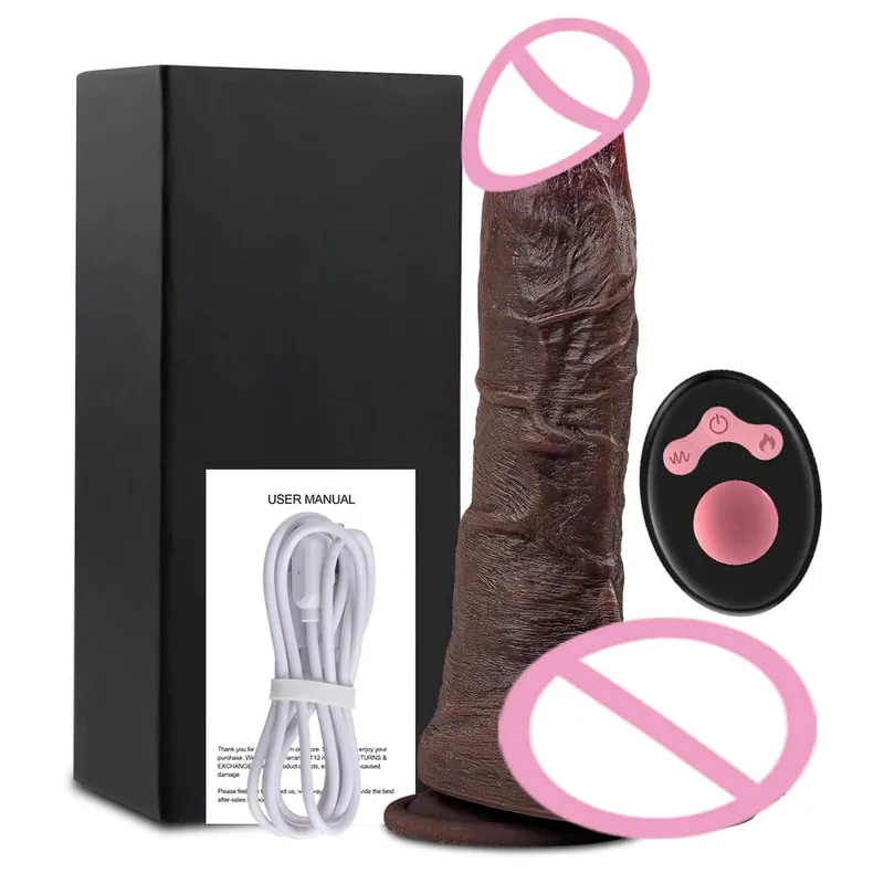 Telescopic Vibrator Dildo Heating Realistic Big Penis Female Vagina Massager Anal Plug Masturbator Sexy Adult Sex Toys For Women