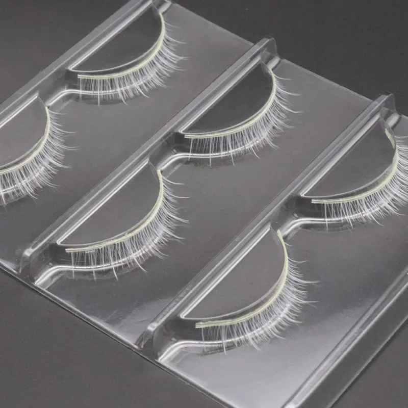 Hot 3pair White Eyelashes Makeup Natural Long Eyelashes Extension Cross Strip False Eye Lashes Beauty Makeup Tools