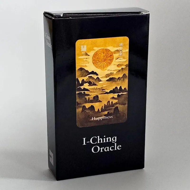 10.3*6cm I-Ching Oracle Deck64 Kad Gaya Seni Dakwat Tradisional Alat Ramalan Cina untuk Bimbingan dan Meditasi Rohani