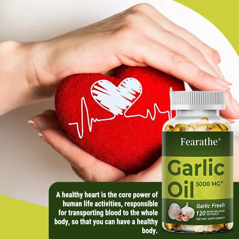 Premium Garlic Fresh 5000mg Garlic Oil Dietary Supplement for Heart Health and Circulation Support with Antioxidant NON-GMO — image 3