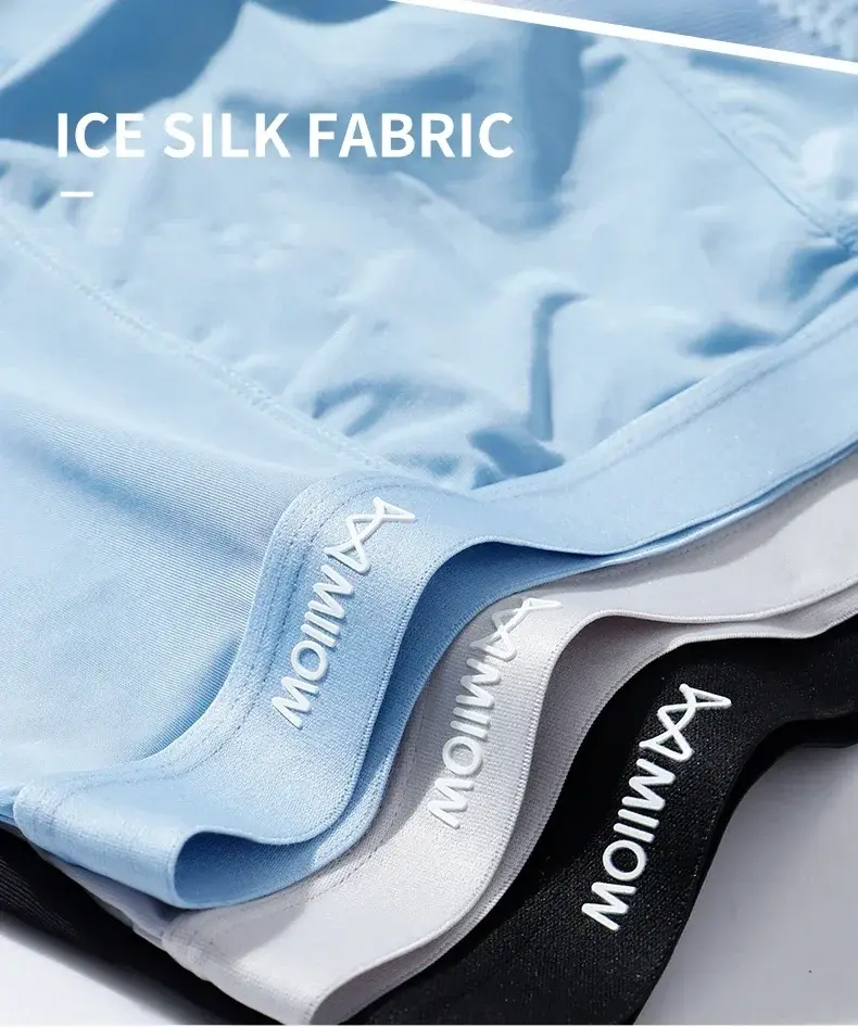 MiiOW 3 Stücke Dünne Eisseide Männer Boxershorts Graphene Antibakterielle Mann Unterwäsche Atmungsaktive Herrenhöschen Herren Boxershorts Badehose — image 12
