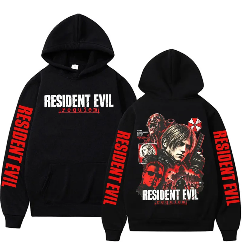 Leon Kennedy Resident Evil Requiem Merch Sweatshirts Men Women Casual High Quality Fleece Hoodie Harajuku Classic Gothic Hoodies — image 1