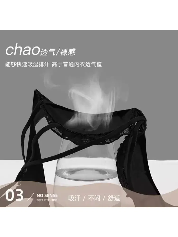 Push-up Women with Small Breasts Showing Large Flat Chest Special Thickened Breast Anti-sag Bra Cover Lace Underwear Set — image 5