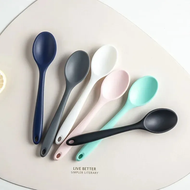 3pcs Silicone Spoon Mixing Soup Spoons Kitchen Mixing Ladle Cooking Utensils Kitchenware Tool for Stirring and Serving — image 9