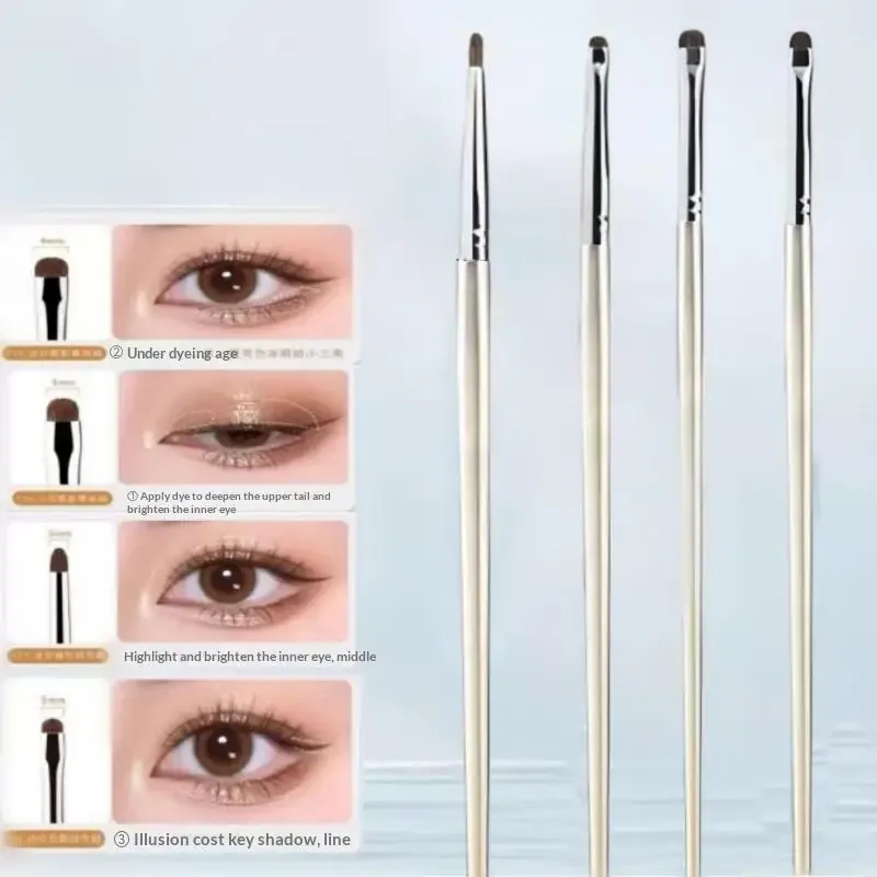 4/6 stk. Udtværingsbørster under øjnene Blød eyelinerbørste Perfekt øjenmakeupværktøj Øjendetaljebørster sæt hestehår øjenskyggebørster