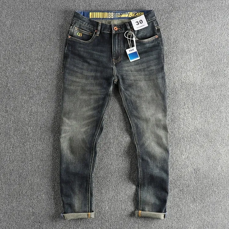 Autumn New Men's Jeans Casual Straight Stretch Fashion Classic Work Slim Denim Trousers Male Brand Clothing — image 9