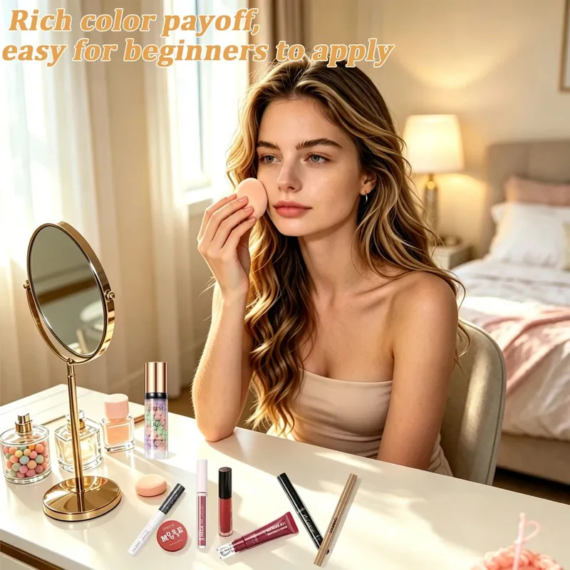 7-piece makeup set lip gloss lip liner blush eyeshadow primer mascara makeup set Christmas gift — image 5