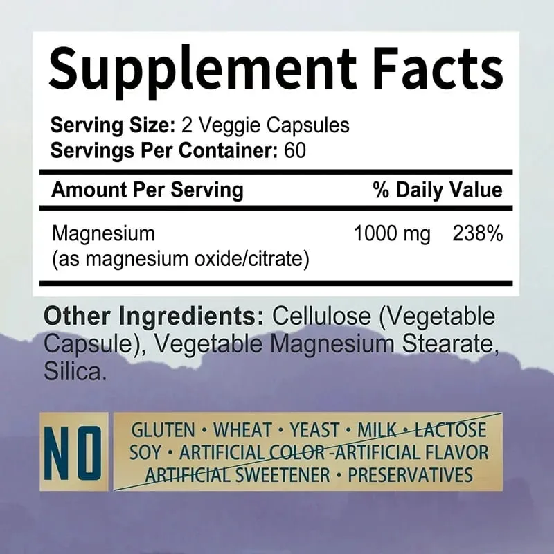 Magnesium Citrate - Supplement for Stress Relaxation Bone Sleep Heart Health Nerve Muscle & MetabolismSupplementsSupplemen — image 3