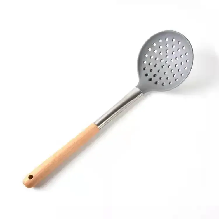 Silicone kitchen utensils silicone spatula wooden handle silicone spatula silicone soup spoon leak spatula non-stick pan — image 7